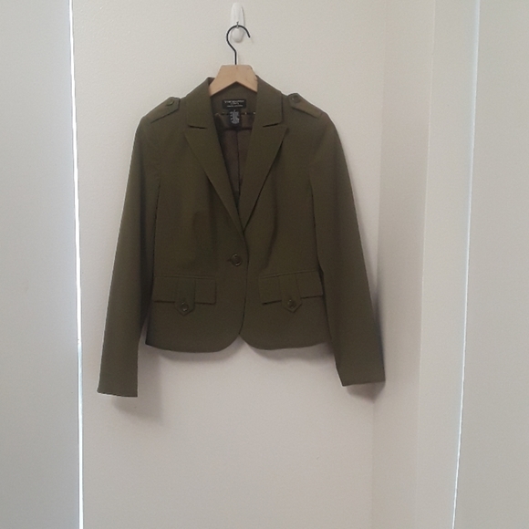 Worthington-Olive Military Inspired Jacket- 8 - Picture 2 of 8